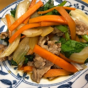 小松菜と豚肉のオイスター炒め